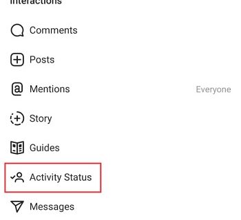 نحوه غیرفعال کردن ویژگی وضعیت فعالیت اینستاگرام اوج شید