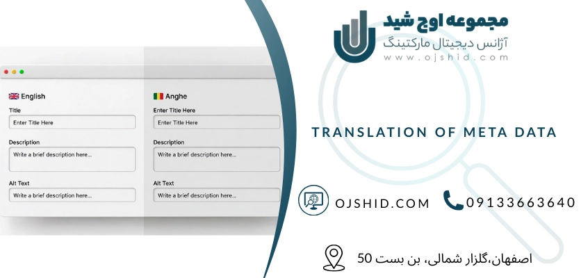 ترجمه داده های متا - سئو سایت دو زبانه
