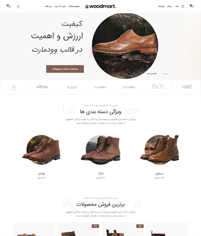 طراحی وب سایت فروشگاهی کفش چرمی
